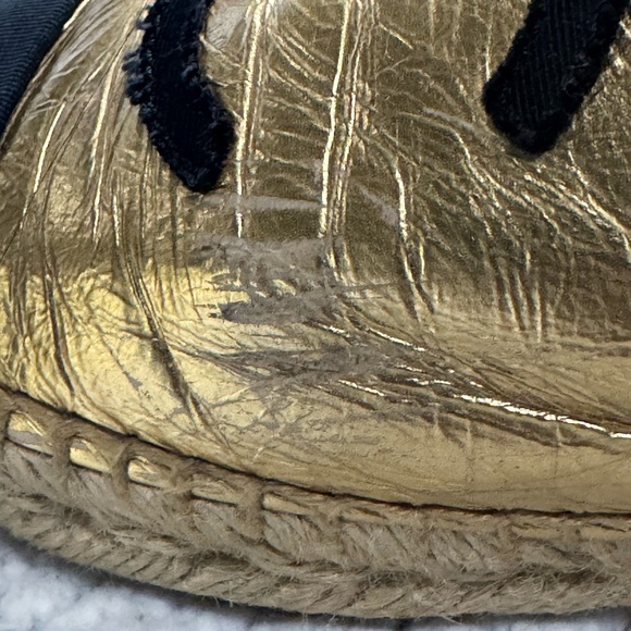 CHANEL Metallic Gold & Black Espadrilles – Size 38 - Picture 9 of 16